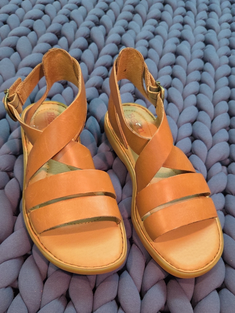 Born Women's Tan Leather Strappy Sandals - Comfortable Summer Style